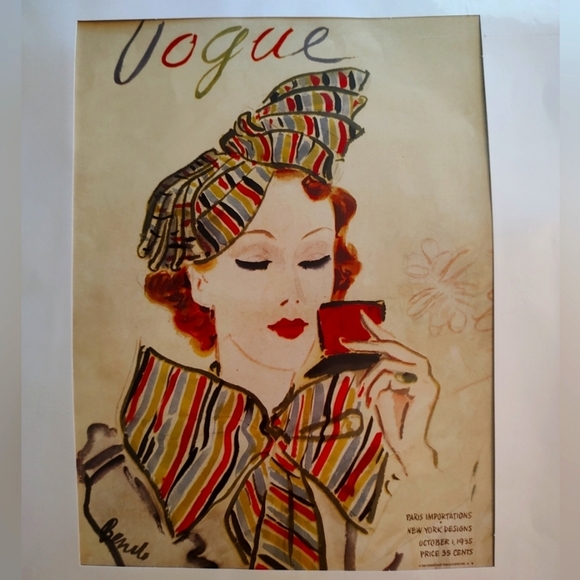 VOGUE MAGAZINE COVER PRINT Circa 1935 13" x 10" - Picture 4 of 8
